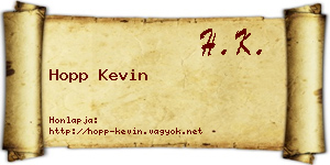 Hopp Kevin névjegykártya